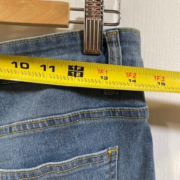 DEAT Hollow Cut Out Stretch Straight High Waist Wide Leg Denim Jeans Womens 8 - Picture 11 of 14